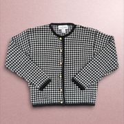 Vintage 90s Casual Corner houndstooth wool blended cardigan