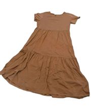 Beige/Tan Tiered Stretch Tshirt Dress Size XL