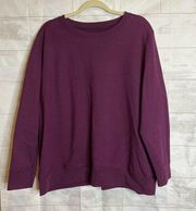 Just My Size Womens Sweatshirt Purple Size 2X Crew Neck Soft Sweats‎