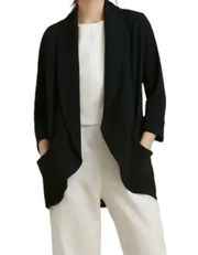 Wilfred Chevalier Jacket Open Front Blazer Crepe Tuxedo 3/4 Sleeve