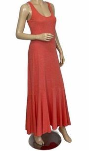 Velvet by Graham & Spencer Vintage Slub Agnese Coral  Tiered Maxi Dress Size XS