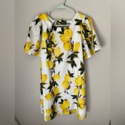 Loveriche Cotton Lemon Print Shift Dress Size Medium