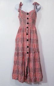 Urban Outfitters  Plaid Midi Dress with Pockets
