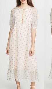 Capulet x Revolve Sheer Rosewood Embroidered Prairie Dress