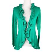 Matilda Jane Spring to Mind Sweater S Open Front Green Ruffles