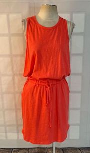 Sundry for evereve nwt coral drawstring jersey sundress with pockets
