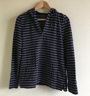 TALBOTS SWEATSHIRT‎ TOP NAVY STRIPED PIMA COTTON