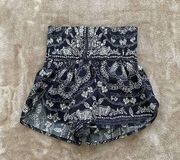 Free People Movement Women’s Black White Patterned Athletic Shorts