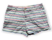 St. Tropez West 100% Linen White, Pink, Green & Blue Shorts 6