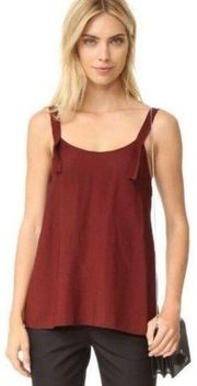 Helmut Lang Tie Back Jacquard Tank Top in Pomegranate