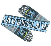 Harry Potter Universal Studios Ravenclaw Reversible Scarf Blue Gray Fringe Trim