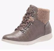 Aerosoles Frankie High-top Sneaker Boots Grey Crocodile pattern Size 9 M