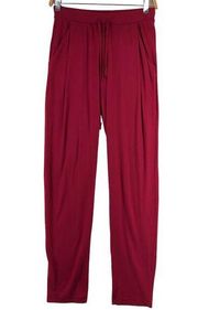 Hanro Womens Size XS Red Straight Leg Stretch Cotton Pull On Lounge Pants