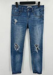 Free People | Distressed Knee Boyfriend Jean Size 28