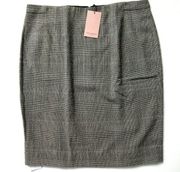 NWT MM. Lafleur Cobble Hill in Black Cream Check Plaid Wool Pencil Skirt +2