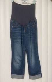 Old Navy Denim regular maternity Capri blue jeans. Panel provides gentle back su