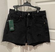 Black High Waisted Jean Shorts