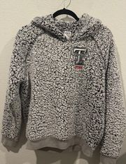 PINK Texas Tech Grey Hoodie Sherpa Sweater