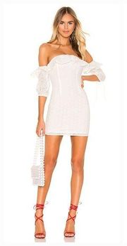 Superdown Martina Ruffle Dress in White