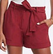 Spicy red ANN TAYLOR MARINA TIE WAIST SHORTS Size 0