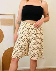 ModCloth x Compania Fantasia High Rise Wide Leg Fox Print Shorts NEW