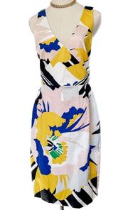 Karen Millen floral print crisscross strap halter stretch cotton dress size 8