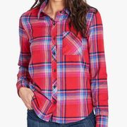 Red And Pink Plaid Flannel Shirt