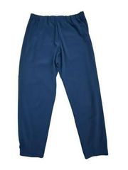 Navy Blue Joggers Size Small Women's Pants Dressy Crepe Pull On Cropped