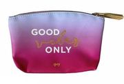 Ipsy Cosmetics Good Vibes Only Ombré Tasseled Cosmetic Bag Blue & Pink Size OS