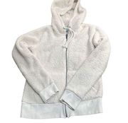 Roxy  Women’s White Hooded Fuzzy Fleece Jacket Size Small