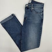 Hudson Women's Blair High Rise Straight Crop Blue Jeans Roll Cuff Size 25‎