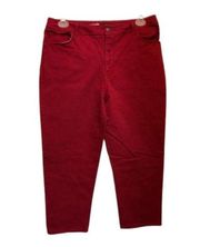 St. John’s Bay Red Capris Pants Size 14 Women's Fashion. Pre-loved‎