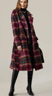 Plaid Regular Fit Urban Lapel Collar Coat With Belt