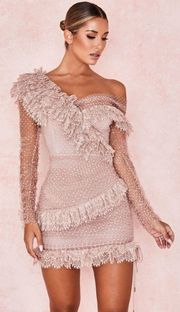 Sorrel Blush Lace Frill Mini Dress Size XS NWT