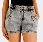 INC Denim Exotic Escapes Black Acid Wash Shorts, Size 6/28