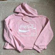 Coca-Cola Pink Cropped Hoodie.  Size Large