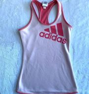 Adidas  Pink White Reversible Running Athletic Tank Top Size Small