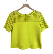Neon Geo Eyelet Boxy Cropped Top