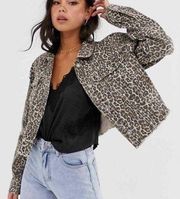 Free People Cheetah/Leopard Print Jean Jacket size XS