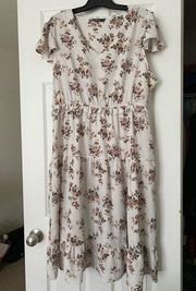 SHEIN Spring Flower Tiered Flowy Dress Size 2X