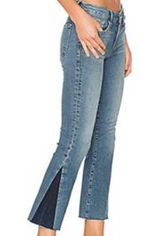 Frame le crop mini unfinished hem boot jeans size 24