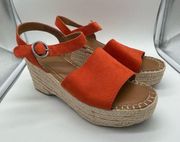 Universal Threads Universal Thread Orange Faux Suede Strappy Espadrilles Sandals