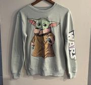 STAR WARS Women’s Light Green Yoda Crewneck Graphic Sweatshirt Size XS NEW