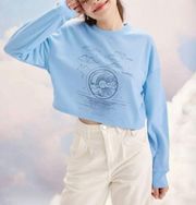 Libra Baby Blue Oversize Crop Crewneck