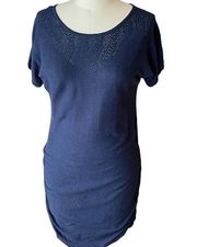 MOTHERHOOD Maternity Navy Blue Cinched Sides Dress ~ Women's Size MEDIUM