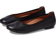 Vionic Size 7.5 Caroll Ballet Flat Black Leather Orthotic Women's Slip On Shoes