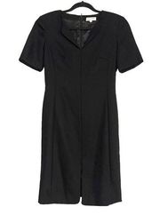 Giorgio Armani Le Collezioni Wool Short Sleeve Black Sheath Dress 4