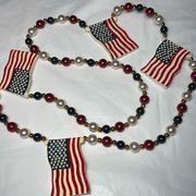 Vintage Mardi Gras American Flag Bead