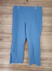 High Rise 16R Blue Slim Fit Stretch Cropped Kick Flare Pull-On Pants