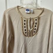 Dg2 by Diane Gilman embellished top large